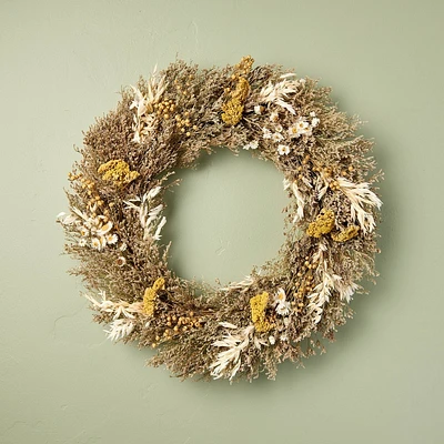 21 Preserved Spring Grass and Flower Wreath - Hearth & Hand with Magnolia