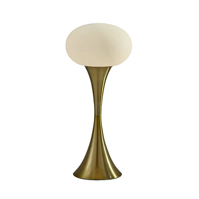 Adesso Otis Table Lamp Brass: Frosted Acrylic Globe, Touch Sensor, ETL Listed, Metal Body