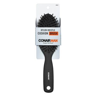 CONAIRMAN Cushion Nylon Bristle Hair Brush - All Hair - Black