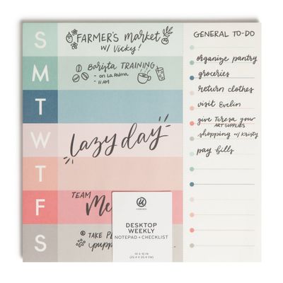 U Brands 10x10 Weekly Combination Pad - Coral Chic