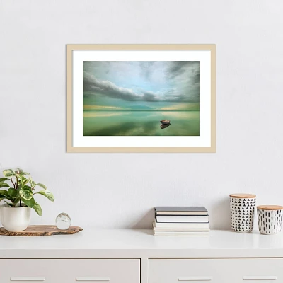 Amanti Art Boat by Krzysztof Browko Wood Framed Wall Art Print