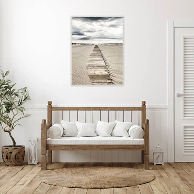 Amanti Art 32x42 Sandy Beach Boardwalk by Incado Framed Canvas Wall Art Print