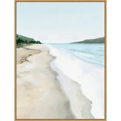 23 x 30 Crash Into Me II Beach by Isabelle Z Framed Canvas Wall Art Print - Amanti Art: Modern Seaside Lithograph, Polystyrene Frame