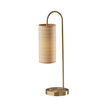 Adesso Mendoza Table Lamp Brass: ETL Listed, Metal Body, Paper Shade, 1-Way Switch, No Assembly Required