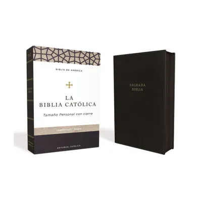 Biblia Catlica, Tamao Personal, Leathersoft, Negra, Con Cierre, Comfort Print - by Editorial Catlica & La Casa de la Biblia (Leather Bound)