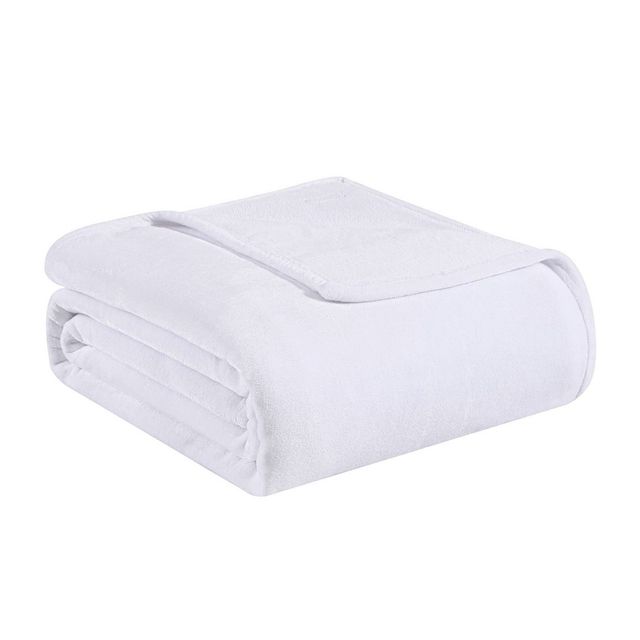 Full/Queen Ultra Soft Plush Solid Bed Blanket White - Tommy Bahama: Cozy, Lightweight, OEKO-TEX Certified