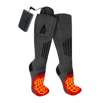 ActionHeat Wool 3.7V Rechargeable Heated Socks 2.0 with Remote 2pk - L/XL