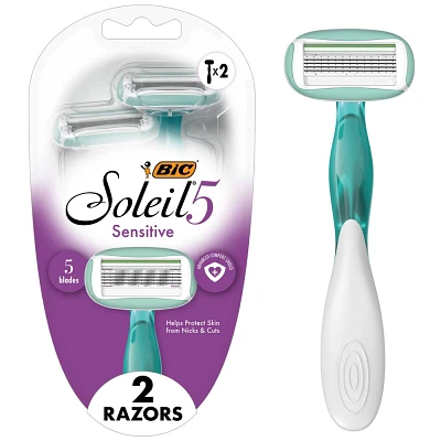 BiC Soleil Sensitive Advanced 5-Blade Womens Disposable Razor - 2ct
