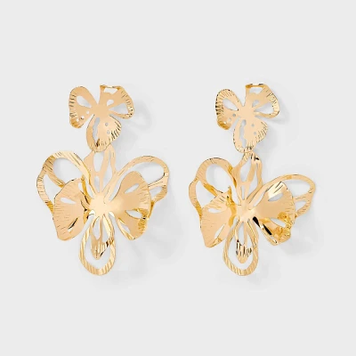 Abstract Floral Drop Earrings