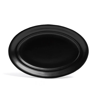 over&back Rimmed Oval Hand-Finished Stoneware Serving Platter Semi-Matte : Microwave & Dishwasher-Safe