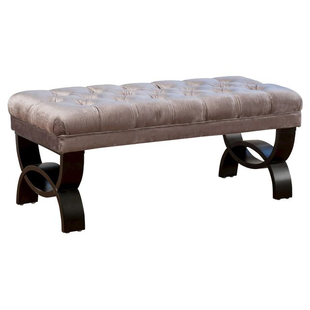 Scarlette Tufted Velvet Ottoman Bench - Gray - Christopher Knight Home