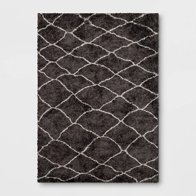 5x7 Organic Diamond Shag Area Rug Gray - Threshold