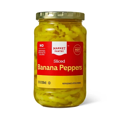 Hot Sliced Banana Peppers - 12oz - Market Pantry