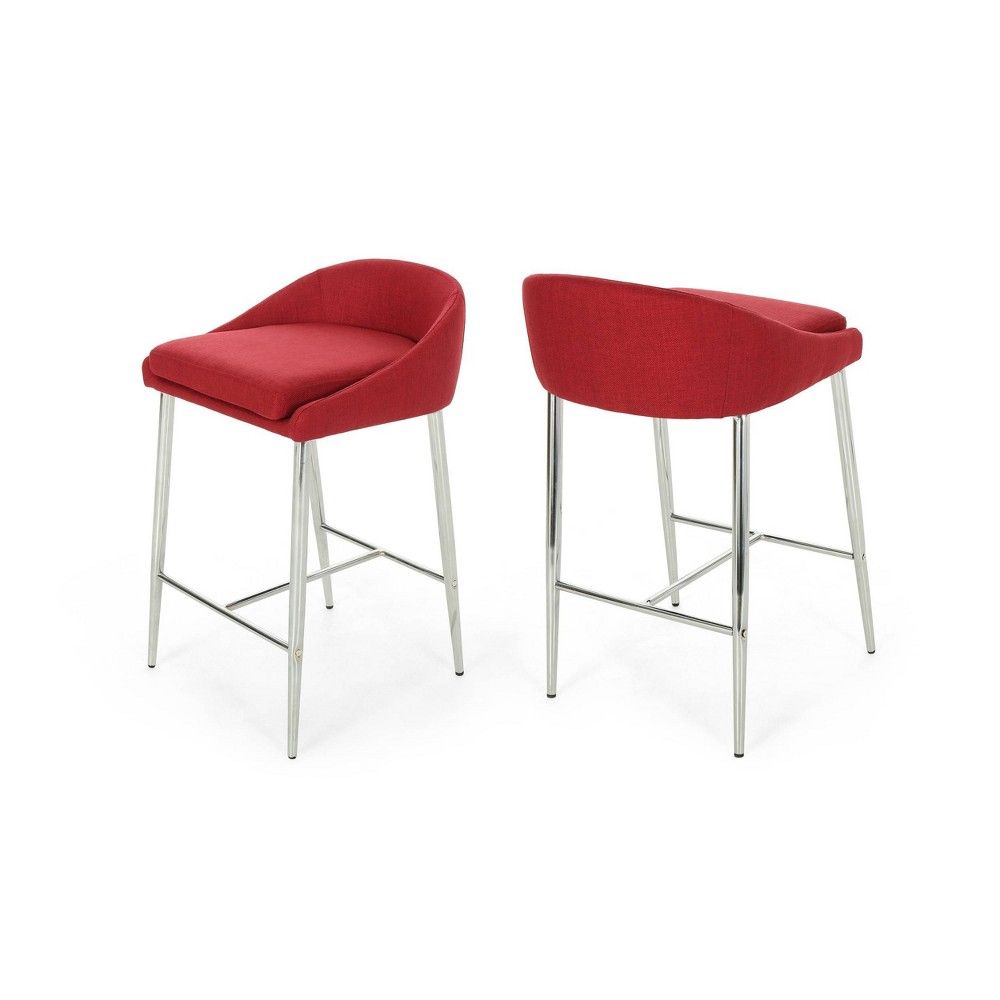 Christopher Knight Home Set of 2 Bandini Modern Upholstered Counter Height  Barstools Red - Christopher Knight Home | The Market Place