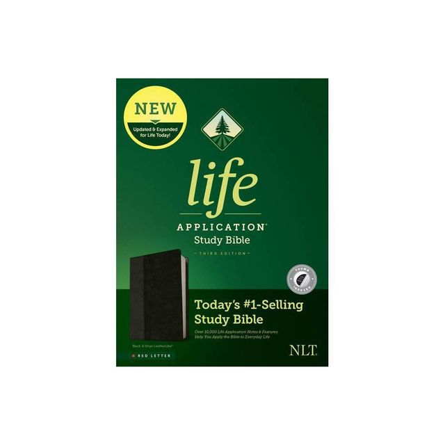 NLT Life Application Study Bible, Third Edition (Leatherlike, Black/Onyx, Indexed, Red Letter) - (Leather Bound)