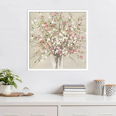 Amanti Art 25x25 Peach Blossom Bouquet by Asia Jensen Wood Framed Wall Art Print