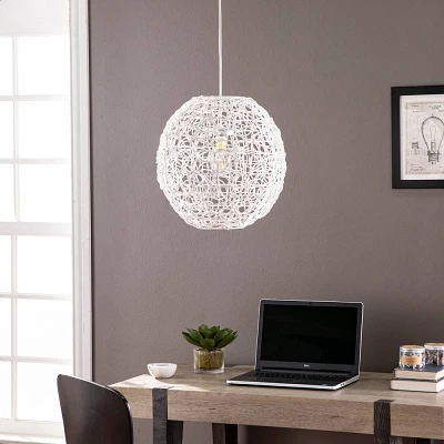 Horslipe Round Woven Pendant Shade White - Southern Enterprises