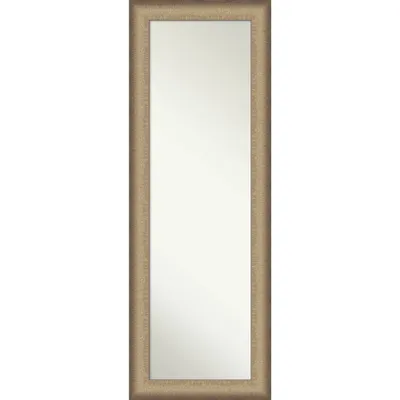 19 x 53 Non-Beveled Elegant Brushed Bronze Full Length on The Door Mirror - Amanti Art