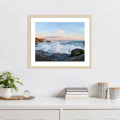 Amanti Art Crashing Waves by Emily Kalina Wood Framed Wall Art Print