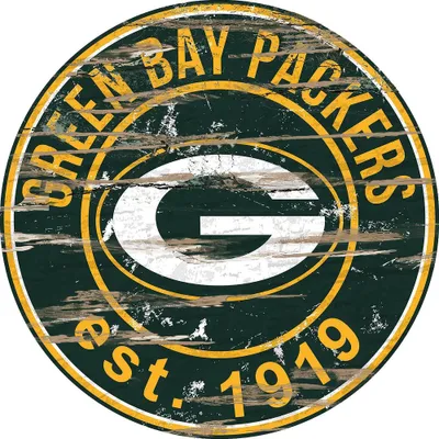 NFL Green Bay Packers Fan Creations Round Distressed Sign