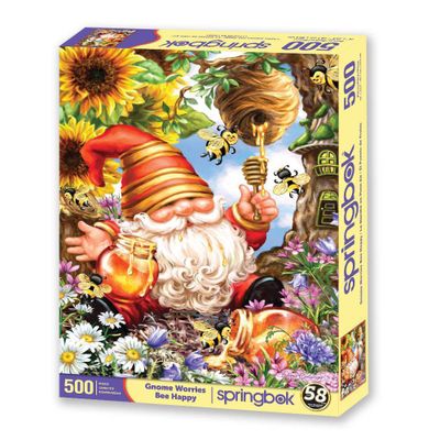 Springbok Gnome Worries Bee Happy Jigsaw Puzzle - 500pc