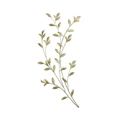 Saba Leafy Boughs Wall Art Gold - Brewster: Iron Botanical Sculpture for Dining Room Decor, 37.25 Wide