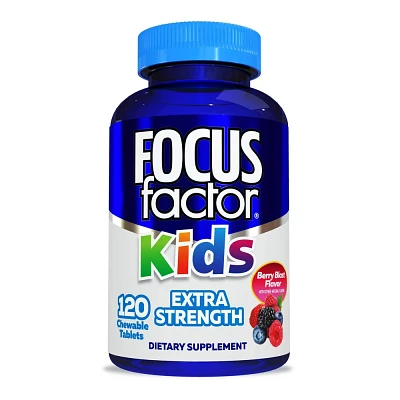 Focus Factor Kids Extra Strength Brain Vitamin Daily Chewables - 120ct
