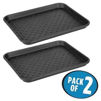 iDESIGN Plastic Under Sink Mat Tray for Kitchen Cabinet Black: Kitchen Storage Organizer, 17x13, Hand Washable