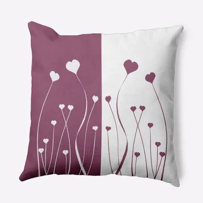 16x16 Valentines Day Growing Love Square Throw Pillow Muted Purple - e by design