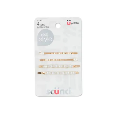 scnci Pearl Embellished Bobby Pins - Gold - 4pk