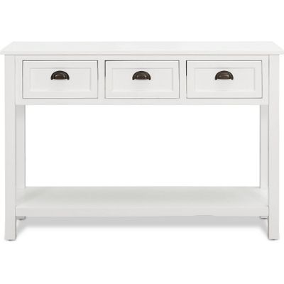 Lockwood Console Table White - Finch: Sturdy Sofa Table with Storage, Classic Straight Legs & Wood Finish