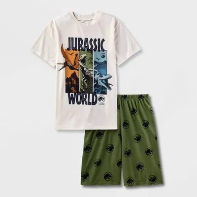 Boys Jurassic World 2pc Short Sleeve Top and Shorts Pajama Set