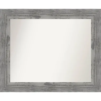 34 x 28 Non-Beveled Bridge Wood Bathroom Wall Mirror Gray - Amanti Art: Modern Rectangle, Wall Mount, Wood Frame