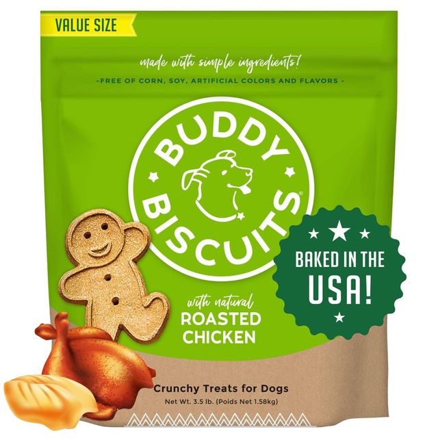 Buddy Biscuits Oven Baked Treats with Roasted Chicken Dry Dog Treats - 56oz