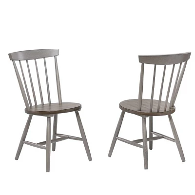 Brassex Set of 2 Tulita Dining Chairs Oak/Gray