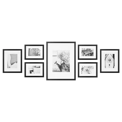 Gallery Perfect (Set of 7) Photo Frames Gallery Wall Kit Black