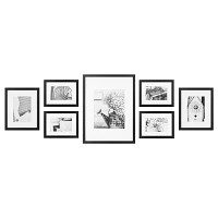 Gallery Perfect (Set of 7) Photo Frames Gallery Wall Kit Black