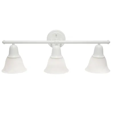 3 Light Metal and Alabaster  Glass Shade Vanity Wall Light Fixture with Metal Accents  - Lalia Home