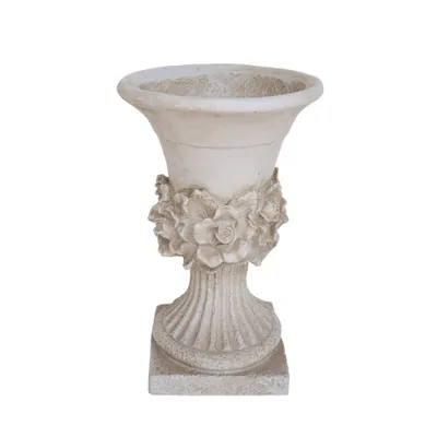 20 Wide Planter Calliope Lightweight Concrete Patio Urn White - Christopher Knight Home: Weather-Resistant, No Assembly Required