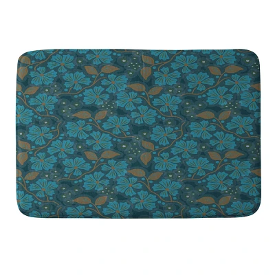 Deny Designs Mirimo Flora Blue Memory Foam Bath Mat