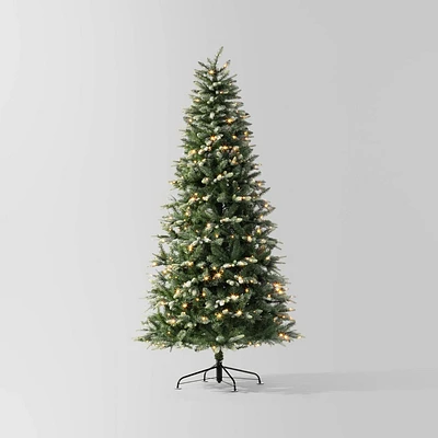 7.5 Pre-lit Lightly Glittered Balsam Fir Artificial Christmas Tree Twinkling White LED Lights - Wondershop