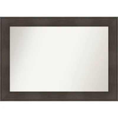 Amanti Art 42x30 Non-Beveled William Rustic Woodgrain Bathroom Wall Mirror : Rectangle Vanity Mirror, Wall Mounted