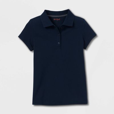 Girls Short Sleeve Pique Uniform Polo Shirt