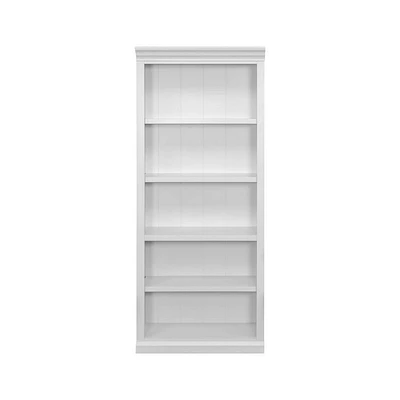 17 Modern Wood Open Bookcase Office Storage White: Martin Furniture Abby Collection, Enclosed Back, Adjustable Shelves