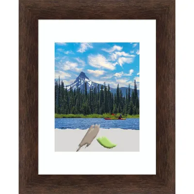 11x14 Matted to 8x10 Opening Size Narrow Wood Picture Frame Art Warm Walnut - Amanti Art: Includes Sawtooth Back, Acrylic Glazing