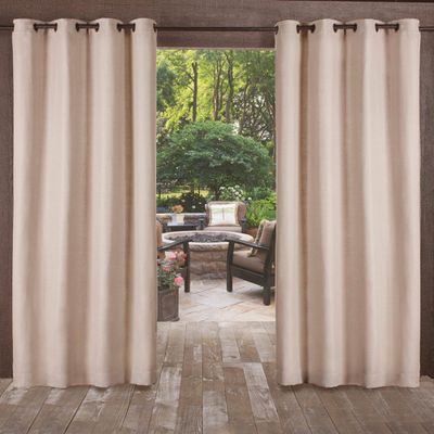 Set of 2 (120x54) Delano Grommet Top Light Filtering Window Curtain Panels Taupe Brown - Exclusive Home