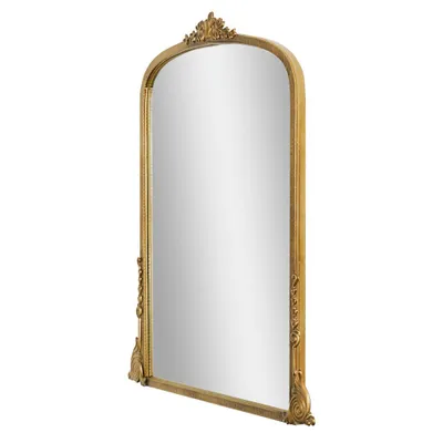 23 x 29.5 Arch Ornate Metal Accent Wall Mirror Antique Gold - Head West
