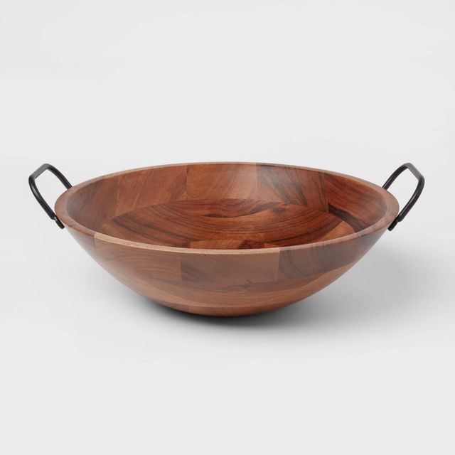 123oz Wood Serving Bowl Black - Threshold