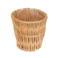 Household Essentials Small Reed Willow Waste Basket, Handwoven Basket with Removable Liner, Attractive Alternative to Plastic or Metal Cans