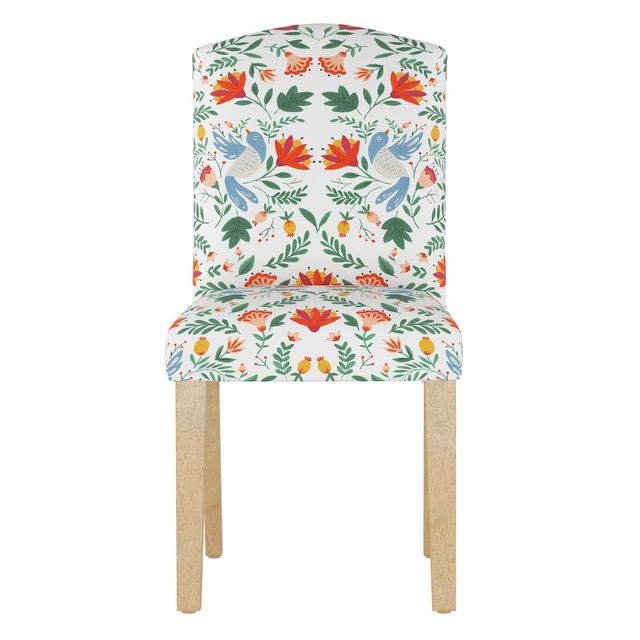 Skyline Furniture Alex Camel Back Dining Chair in Patterns : Linen & Cotton Upholstery, Armless